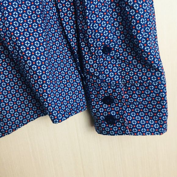 CINCH Men Blue with Red Circles Button Up Pocket Long Sleeve Shirt Size XXL - Picture 5 of 12